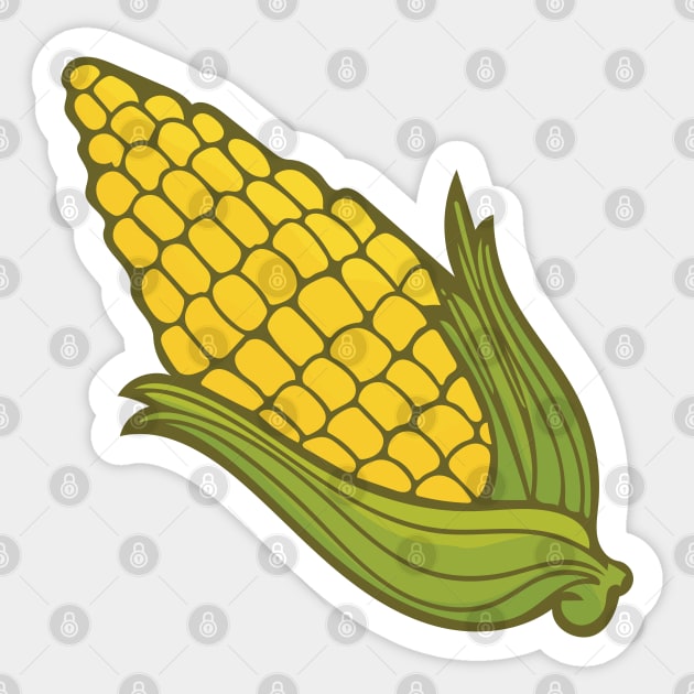 Corn on the Cob Sticker by deancoledesign